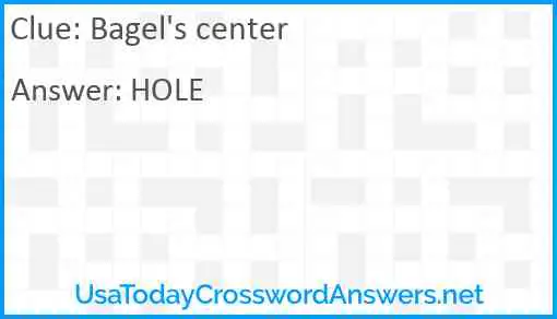 Bagel's center Answer