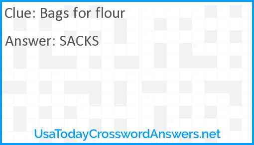 Bags for flour Answer