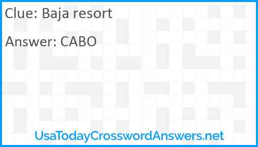 Baja resort Answer