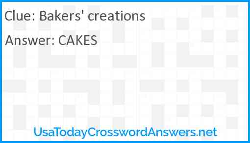 Bakers' creations Answer