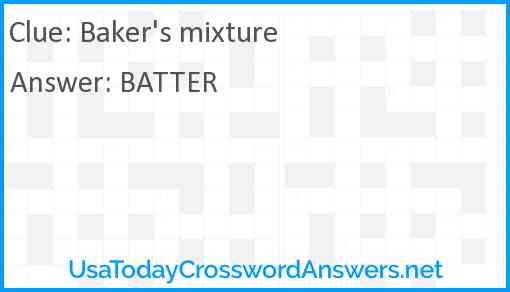 Baker's mixture Answer