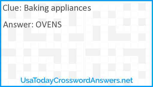 Baking appliances Answer