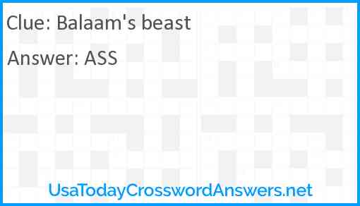 Balaam's beast Answer