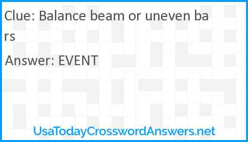 Balance beam or uneven bars Answer