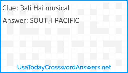 Bali Hai musical Answer