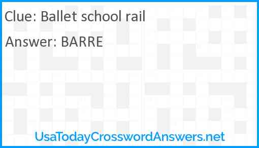 Ballet school rail Answer