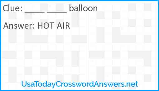 ____ ____ balloon Answer