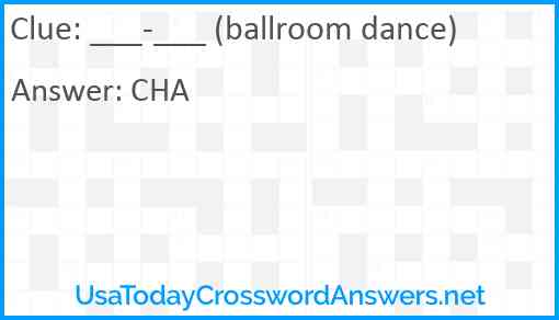 ___-___ (ballroom dance) Answer