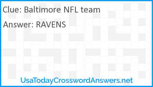 Baltimore NFL team Answer