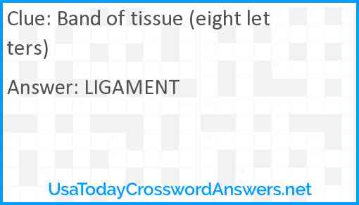 Band of tissue (eight letters) Answer