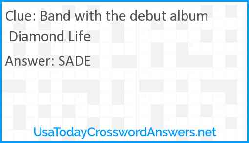 Band with the debut album Diamond Life Answer