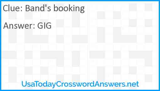 Band's booking Answer