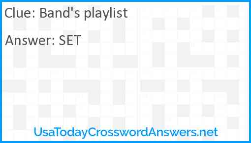 Band's playlist Answer