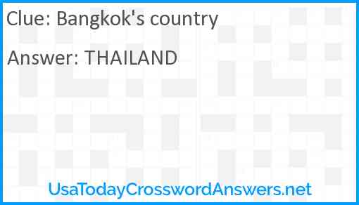 Bangkok's country Answer