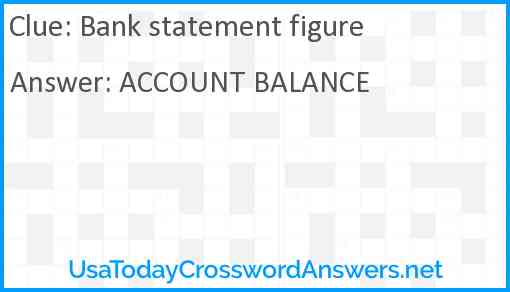 Bank statement figure Answer