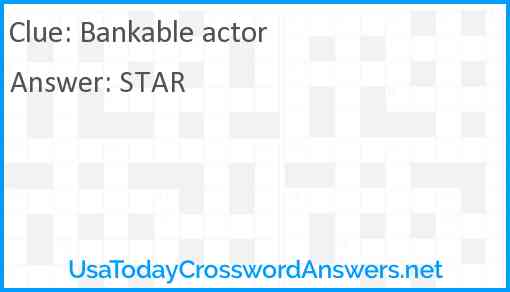 Bankable actor Answer