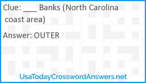 ___ Banks (North Carolina coast area) Answer