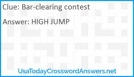 Bar-clearing contest Answer