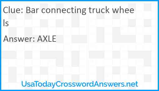 Bar connecting truck wheels Answer