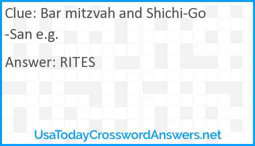 Bar mitzvah and Shichi-Go-San e.g. Answer