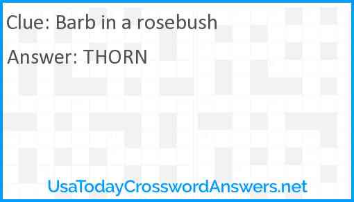 Barb in a rosebush Answer