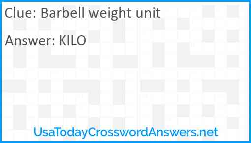Barbell weight unit Answer