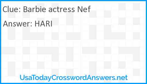 Barbie actress Nef Answer