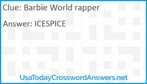 Barbie World rapper Answer