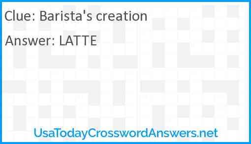 Barista's creation Answer