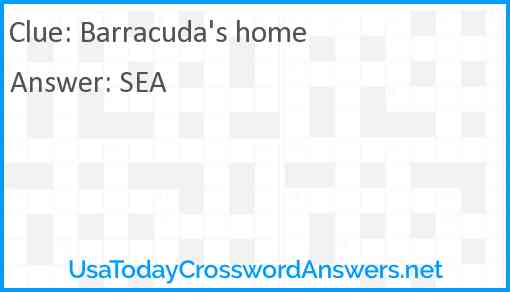 Barracuda's home Answer