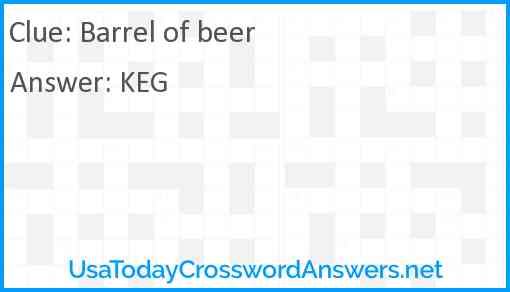 Barrel of beer Answer