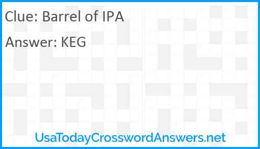 Barrel of IPA Answer