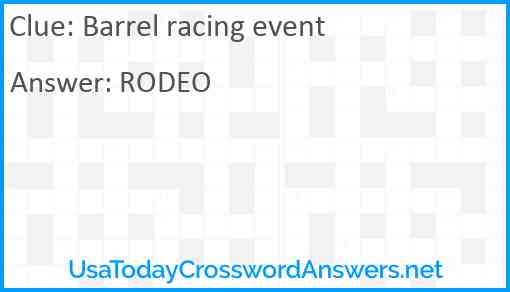 Barrel racing event Answer