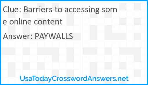 Barriers to accessing some online content Answer