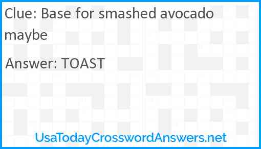 Base for smashed avocado maybe Answer