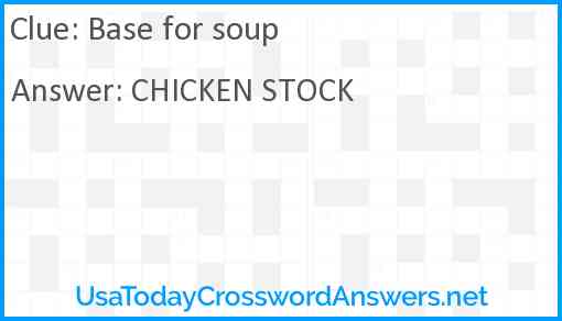 Base for soup Answer