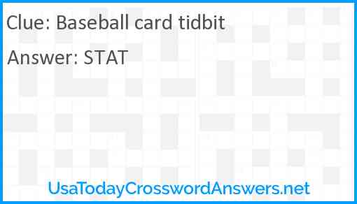 Baseball card tidbit Answer