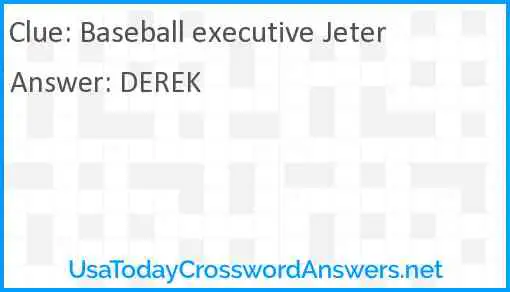 Baseball executive Jeter Answer