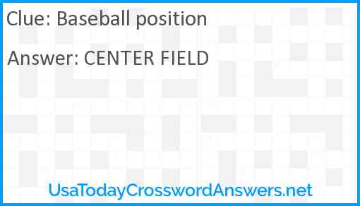 Baseball position Answer
