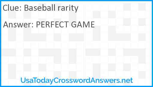 Baseball rarity Answer