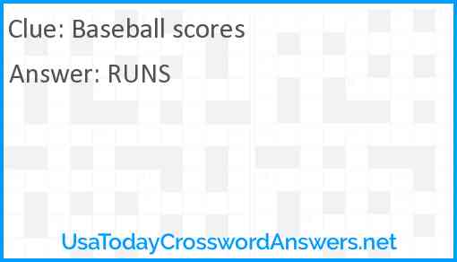 Baseball scores Answer