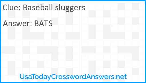 Baseball sluggers Answer