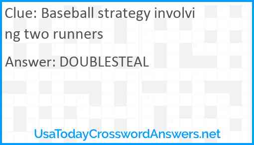 Baseball strategy involving two runners Answer