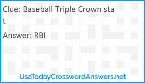 Baseball Triple Crown stat Answer