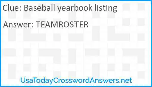 Baseball yearbook listing Answer