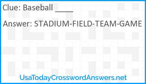 Baseball ____ Answer