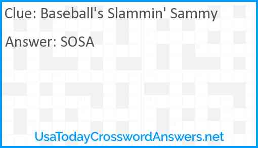 Baseball's Slammin' Sammy Answer