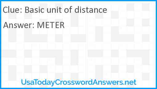 Basic unit of distance Answer