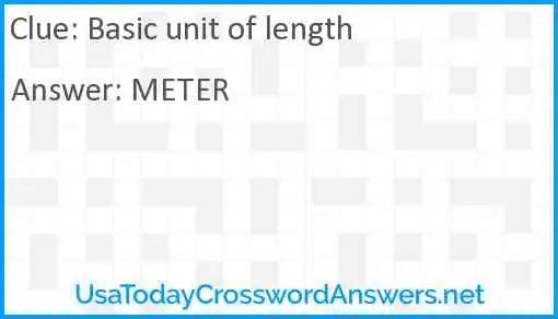 Basic unit of length Answer