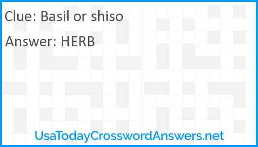 Basil or shiso Answer